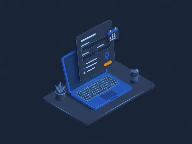 An RFQ form rising from a laptop